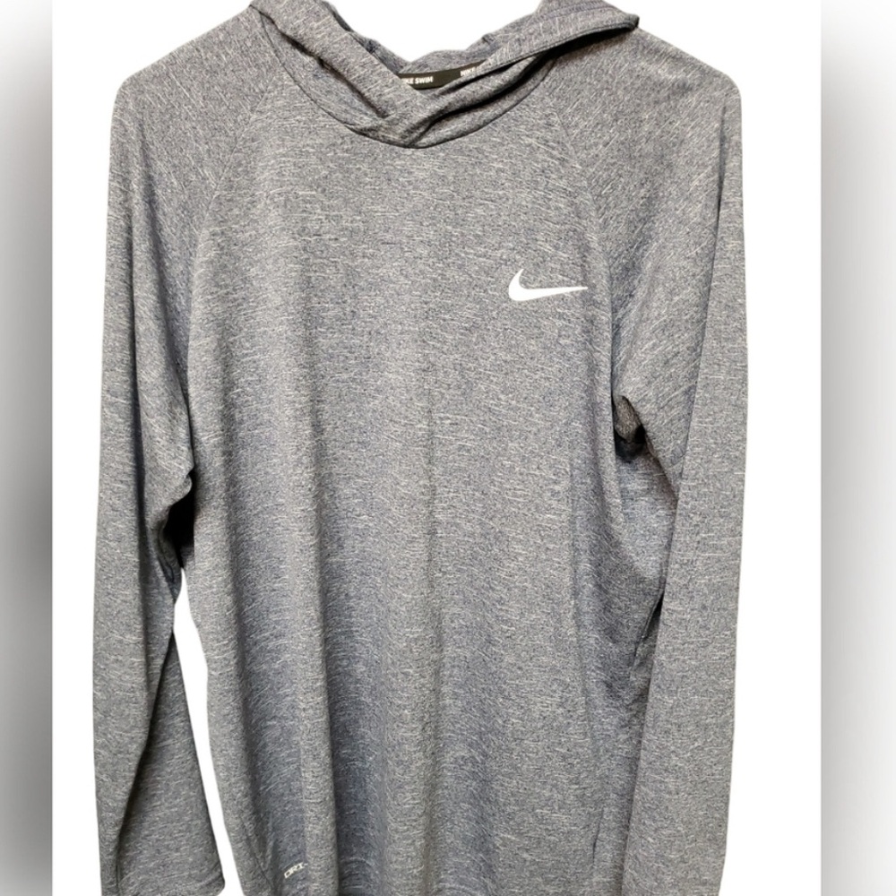 Nike Dri-FIT Heathered Hooded Hydroguard Swim Tee Rashguard Shirt UPF 40+ Small - Picture 3 of 9